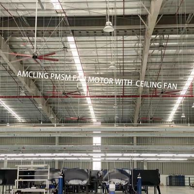 1500W 220v Βιομηχανικός ανεμιστήρας οροφής HVLS για μεγάλους χώρους 6,1m 7,3m 12ft 10ft διάμετρος