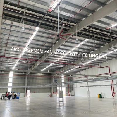 1500W 220v Βιομηχανικός ανεμιστήρας οροφής HVLS για μεγάλους χώρους 6,1m 7,3m 12ft 10ft διάμετρος