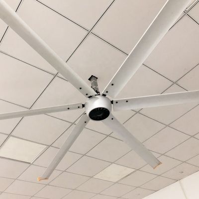 Αθόρυβος 1.5kW 24FT υψηλής ταχύτητας HVLS Μεγάλος βιομηχανικός ηλεκτρικός ανεμιστήρας οροφής με κινητήρα PMSM