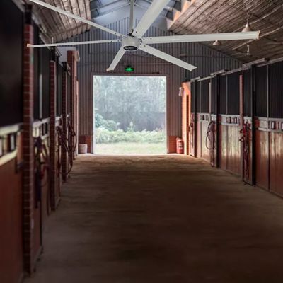 800m3/h όγκος αέρα HVLS ανεμιστήρας οροφής 18ft 6,1m PMSM κινητήρα ψύξη αέρα 50-60RPM εύρος