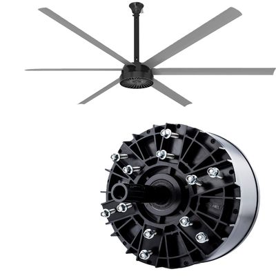 HVLS DC Motor Μεγάλος μαύρος 220v 380v 1500w Μεγάλος ψύκτης οροφής βιομηχανικός ανεμιστήρας από την AMCLING